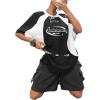 imageSOLY HUX Womens Graphic Tees Y2k Oversized T Shirt Jersey Streetwear Shirts Vintage Summer TopsBlack and White