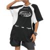 imageSOLY HUX Womens Graphic Tees Y2k Oversized T Shirt Jersey Streetwear Shirts Vintage Summer TopsBlack and White