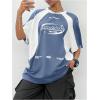 imageSOLY HUX Womens Graphic Tees Y2k Oversized T Shirt Jersey Streetwear Shirts Vintage Summer TopsBlue and White