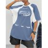 imageSOLY HUX Womens Graphic Tees Y2k Oversized T Shirt Jersey Streetwear Shirts Vintage Summer TopsBlue and White