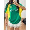 imageSOLY HUX Womens Graphic Tees Y2k Oversized T Shirt Jersey Streetwear Shirts Vintage Summer TopsGreen and Yellow