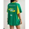 imageSOLY HUX Womens Graphic Tees Y2k Oversized T Shirt Jersey Streetwear Shirts Vintage Summer TopsGreen and Yellow