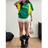 imageSOLY HUX Womens Graphic Tees Y2k Oversized T Shirt Jersey Streetwear Shirts Vintage Summer TopsGreen and Yellow