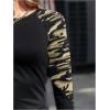 imageSOLY HUX Womens Leopard Print Long Sleeve Tee Round Neck Casual T Shirts TopsBlack Camo