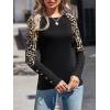imageSOLY HUX Womens Leopard Print Long Sleeve Tee Round Neck Casual T Shirts TopsBlack Leopard