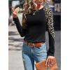 imageSOLY HUX Womens Leopard Print Long Sleeve Tee Round Neck Casual T Shirts TopsBlack Leopard