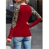 imageSOLY HUX Womens Leopard Print Long Sleeve Tee Round Neck Casual T Shirts TopsRed Leopard