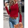 imageSOLY HUX Womens Leopard Print Long Sleeve Tee Round Neck Casual T Shirts TopsRed Leopard