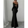 imageSOLY HUX Womens Long Sleeve Off The Shoulder Bodycon Dress Elegant Maxi Dress Cocktail Prom DressesPlain Black