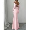 imageSOLY HUX Womens Long Sleeve Off The Shoulder Bodycon Dress Elegant Maxi Dress Cocktail Prom DressesPure Pink