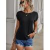 imageSOLY HUX Womens Open Back Short Sleeve Backless Tops Criss Cross Twist Tee Summer Sexy T ShirtPlain Black