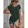 imageSOLY HUX Womens Open Back Short Sleeve Backless Tops Criss Cross Twist Tee Summer Sexy T ShirtPure Dark Green