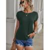imageSOLY HUX Womens Open Back Short Sleeve Backless Tops Criss Cross Twist Tee Summer Sexy T ShirtPure Dark Green