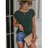 imageSOLY HUX Womens Open Back Short Sleeve Backless Tops Criss Cross Twist Tee Summer Sexy T ShirtPure Dark Green
