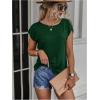 imageSOLY HUX Womens Open Back Short Sleeve Backless Tops Criss Cross Twist Tee Summer Sexy T ShirtSolid Dark Green