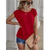imageSOLY HUX Womens Open Back Short Sleeve Backless Tops Criss Cross Twist Tee Summer Sexy T ShirtSolid Red