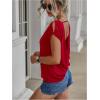 imageSOLY HUX Womens Open Back Short Sleeve Backless Tops Criss Cross Twist Tee Summer Sexy T ShirtSolid Red