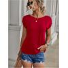 imageSOLY HUX Womens Open Back Short Sleeve Backless Tops Criss Cross Twist Tee Summer Sexy T ShirtSolid Red