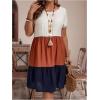 imageSOLY HUX Womens Plus Size Tee Dress Color Block Short Sleeve Ruffle Hem Loose Smock Summer DressesMulticoloured