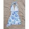 imageSOLY HUX Womens Sexy Leopard Print Halter V Neck Mini Dress Retro Backless Fitted Bodycon DressesBlue and White