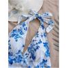 imageSOLY HUX Womens Sexy Leopard Print Halter V Neck Mini Dress Retro Backless Fitted Bodycon DressesBlue and White