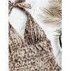 imageSOLY HUX Womens Sexy Leopard Print Halter V Neck Mini Dress Retro Backless Fitted Bodycon DressesBrown Leopard