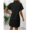 imageSOLY HUX Womens Shirt Dress Short Sleeve Collar Button Front Smock Short Dresses