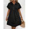 imageSOLY HUX Womens Shirt Dress Short Sleeve Collar Button Front Smock Short Dresses