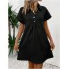 imageSOLY HUX Womens Shirt Dress Short Sleeve Collar Button Front Smock Short Dresses