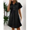 imageSOLY HUX Womens Shirt Dress Short Sleeve Collar Button Front Smock Short Dresses