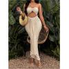 imageSOLY HUX Womens Twist Cut Out Bodycon Maxi Dress Strapless Sleeveless Tie Front Split Tube DressesPure Apricot