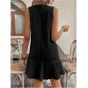 imageSOLY HUX Womens V Neck Button Down Mini Dress Sleeveless Ruffle Dressy Casual Summer Textured DressesSolid Black