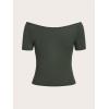 imageSOLY HUX Womens Y2k Graphic Tees Crop Tops Star Print Off Shoulder Short Sleeve T ShirtsArmy Green Star