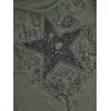 imageSOLY HUX Womens Y2k Graphic Tees Crop Tops Star Print Off Shoulder Short Sleeve T ShirtsArmy Green Star