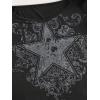 imageSOLY HUX Womens Y2k Graphic Tees Crop Tops Star Print Off Shoulder Short Sleeve T ShirtsBlack Star