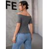 imageSOLY HUX Womens Y2k Graphic Tees Crop Tops Star Print Off Shoulder Short Sleeve T ShirtsDark Grey Star