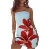 imageSOLY HUX Womens Floral Print Mini Tube Dress Strapless Sleeveless Bodycon DressesLight Blue Floral