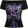 imageSOLY HUX Womens Goth T Shirts Off Shoulder Short Sleeve Graphic Tees Y2k Tight Fitted Crop TopsBlack Purple