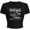 imageSOLY HUX Womens Graphic Tees Letter Car Print Crop Tops Short Sleeve Crew Neck Summer T ShirtBlack Letter
