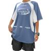 imageSOLY HUX Womens Graphic Tees Y2k Oversized T Shirt Jersey Streetwear Shirts Vintage Summer TopsBlue and White