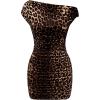 imageSOLY HUX Womens Sexy Leopard Print Off Shoulder Mini Dress Y2K Grunge Punk Bodycon DressesBrown Leopard