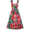 imageSOLY HUX Womens Summer Tropical Midi Dresses Square Neck Beach ALine Sun Casual Boho Floral Print Flowy Long DressPink Multi