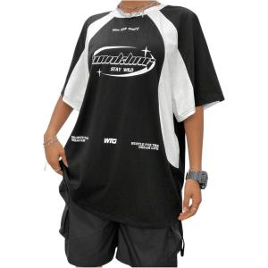 imageSOLY HUX Womens Graphic Tees Y2k Oversized T Shirt Jersey Streetwear Shirts Vintage Summer TopsBlack and White