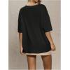 imageSOLY HUX 2024 Jersey Shirts for Women Number Graphic T Shirt V Neck Half Sleeve Oversized Tees Summer Streetwear TopsBlack Letter