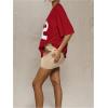 imageSOLY HUX 2024 Jersey Shirts for Women Number Graphic T Shirt V Neck Half Sleeve Oversized Tees Summer Streetwear TopsRed Letter