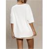 imageSOLY HUX 2024 Jersey Shirts for Women Number Graphic T Shirt V Neck Half Sleeve Oversized Tees Summer Streetwear TopsWhite Letter