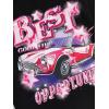 imageSOLY HUX Womens Car ampamp Letter Graphic Print TShirt Casual Summer Short Sleeve TopBlack Letter Graphic