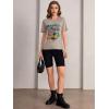 imageSOLY HUX Womens Car ampamp Letter Graphic Print TShirt Casual Summer Short Sleeve TopKhaki Letter Printed Graphic