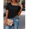 imageSOLY HUX Womens Color Block Tee Cold Shoulder Short Sleeve T Shirts TopsBlack and Grey