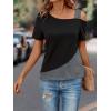 imageSOLY HUX Womens Color Block Tee Cold Shoulder Short Sleeve T Shirts TopsBlack and Grey
